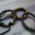 3color hemp bracelet genuine leather bali